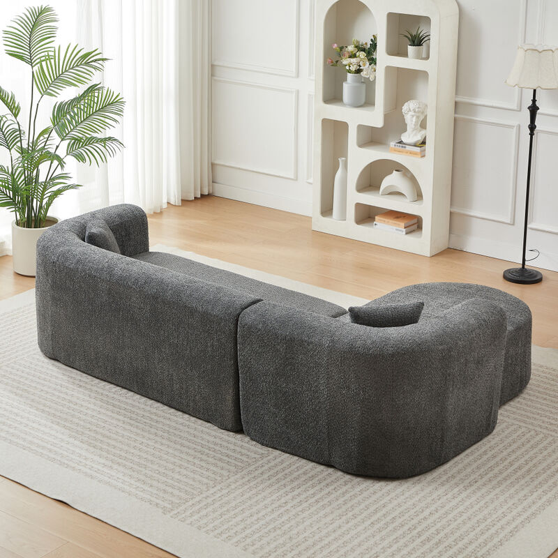 Rorvko Curved Chenille Sectional Sofa image number 8