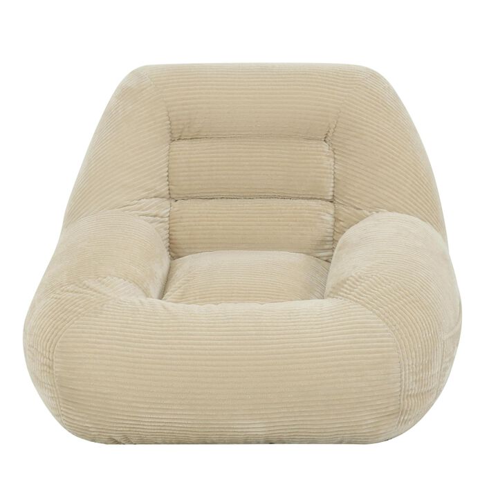 GOODSILO Large Corduroy Fabric Beanbag Couch with Fluffy Cloud Design