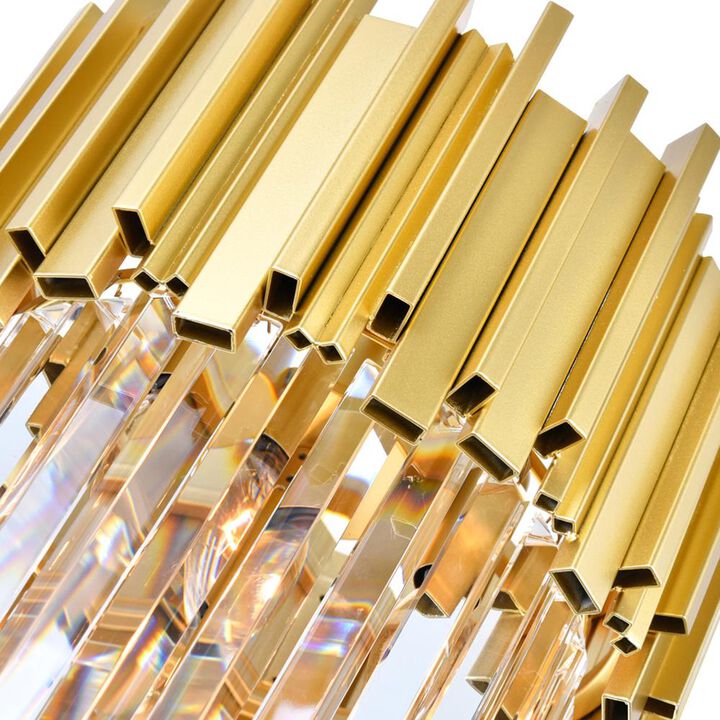 Deco 7 Light Down Chandelier With Medallion Gold Finish