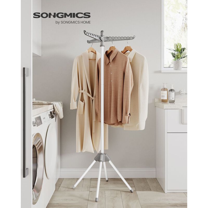 Stainless Steel Clothes Drying Rack with 3 Arms and Foldable Quadripod Frame