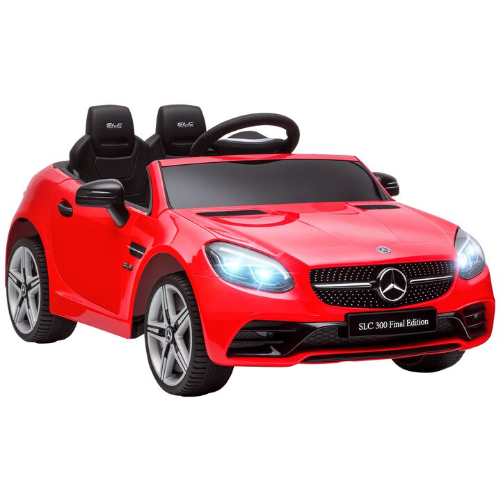 BreeBe Mercedes SLC 300 Licensed Kids Electric Car with Remote Control, 12V Battery Powered Kids Ride on Car with Music, Lights