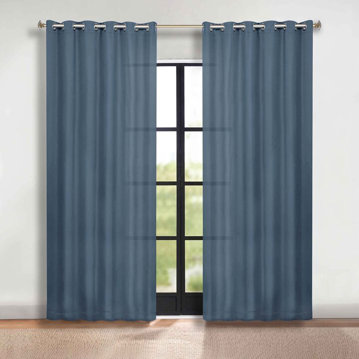 Modern Solid Blackout Curtain Panels Set of 2 Room Darkening Drapes