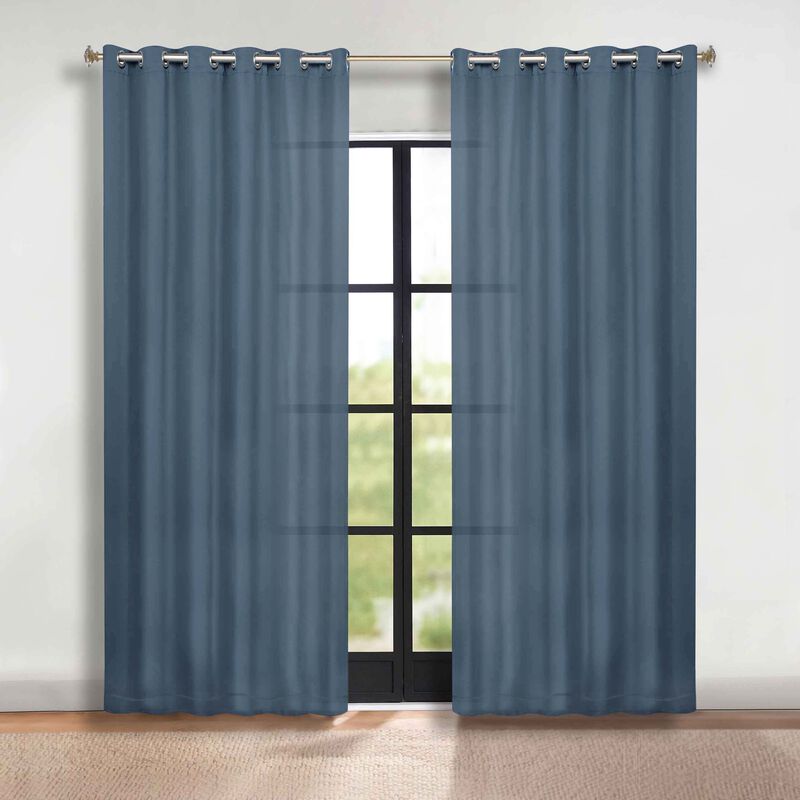 Modern Solid Blackout Curtain Panels Set of 2 Room Darkening Drapes image number 1