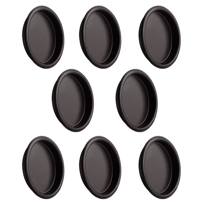 HOMOTEK 8 Pack Closet Door Finger Pulls, 2-1/8Round Sliding Door Handles, Bypass Door Pulls Recessed Door Pulls, Cabinet Pulls,