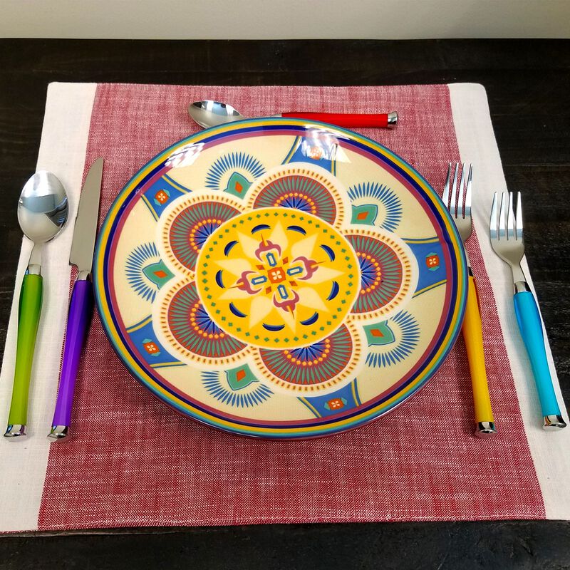 Gibson Home Santoro 20-Piece Stainless Steel Flatware Set with Hanging Rack inAssorted Colors