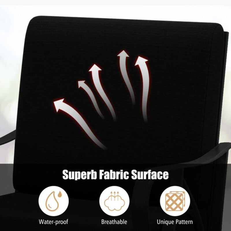 Hivvago Patio Glider Rocking Chair with Thick Cushion and Curved Armrest