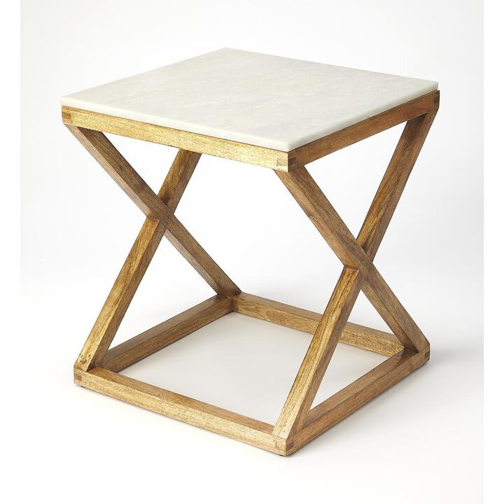 Marble and Wood Accent Table, Belen Kox