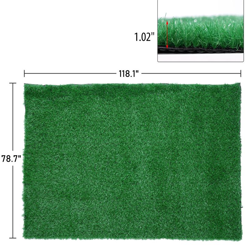 FUFU&GAGA Artificial Turf Grass Mat - 9.8FT x 6.6FT, Perfect for Gardens and Patios,Green image number 9