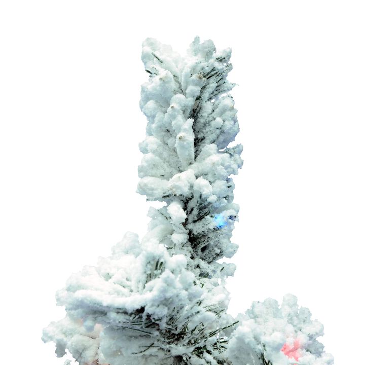 Flocked Alaskan Artificial Christmas Tree, Dura-Lit