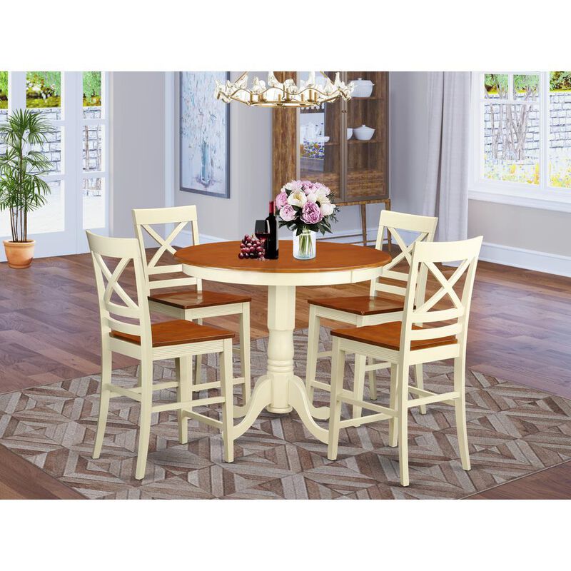 5 Pc counter height Dining room set-pub Table and 4 counter height Chairs