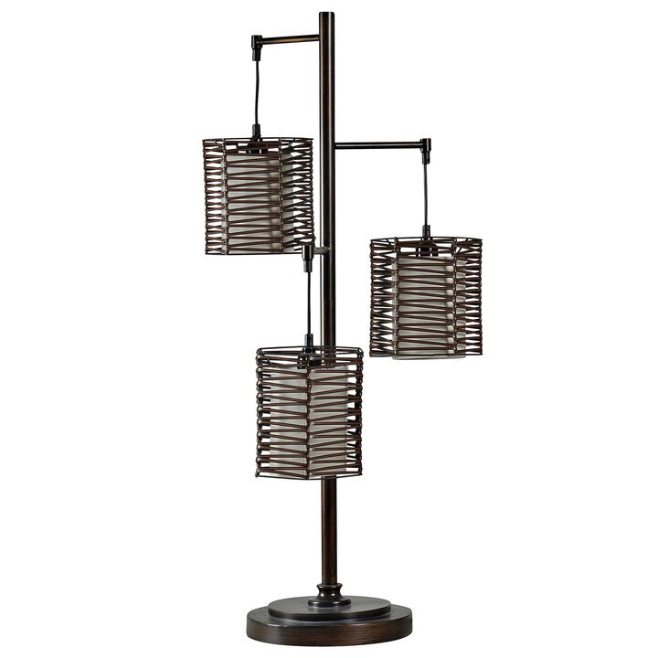 Metal and Rattan Table Lamp (Set of 2)