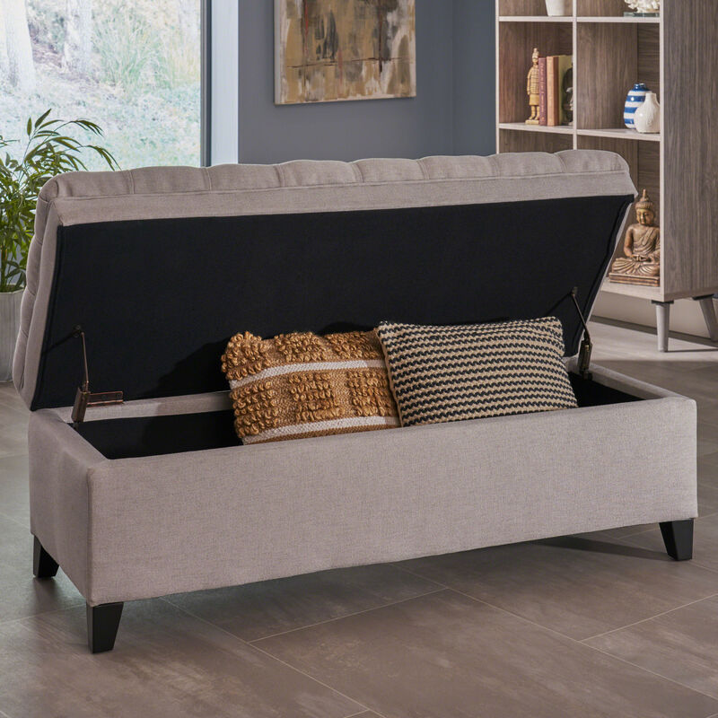 Streamdale Juliana Gray Storage Ottoman (50'' x 20.5'' x 18.3'') image number 5