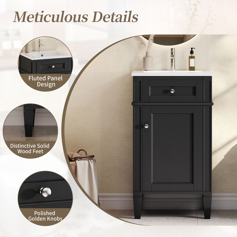 Freestanding Single Bathroom Vanity Set image number 6