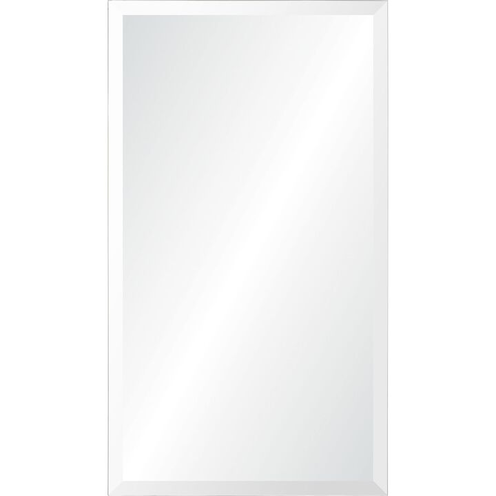 34" Clear Polished Unframed Beveled Rectangular Wall Mirror