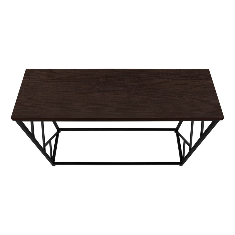 Monarch Specialties I 3534 Accent Table, Console, Entryway, Narrow, Sofa, Living Room, Bedroom, Metal, Laminate, Brown, Black, Contemporary, Modern