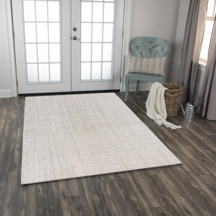 Hand Loomed Cut & Loop Pile Wool/ Polyester Rug, 5' x 7'6"
