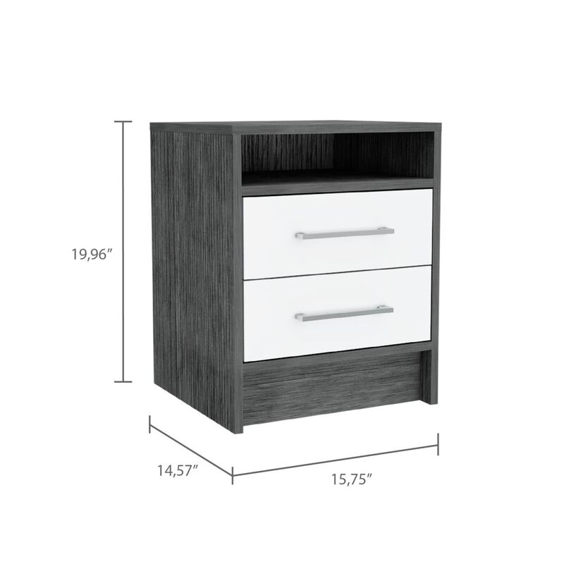 Streamdale Rowley 2-Drawer 1-Shelf Rectangle Nightstand Smokey Oak