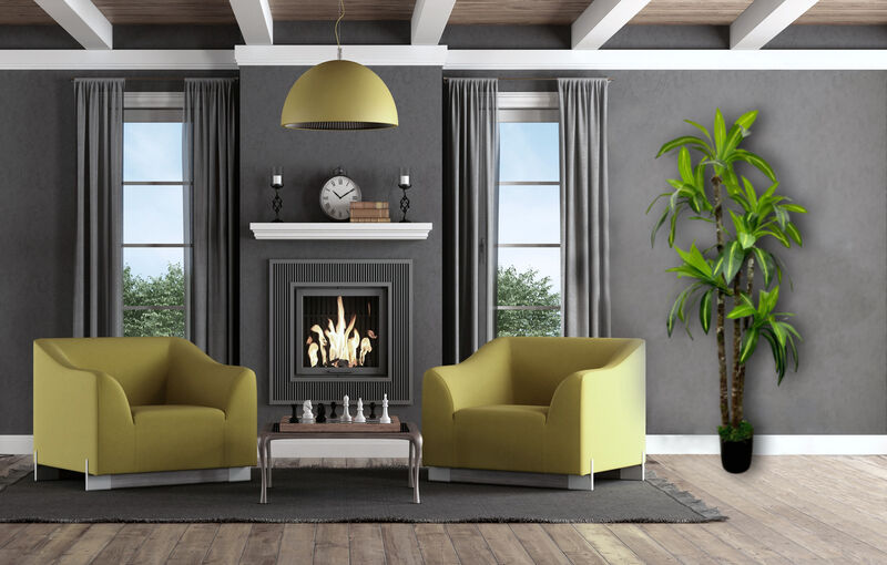 Handmade 6' Artificial Dracaena Tree In Home Basics Starter Pot Made with Real Wood and Moss Accents