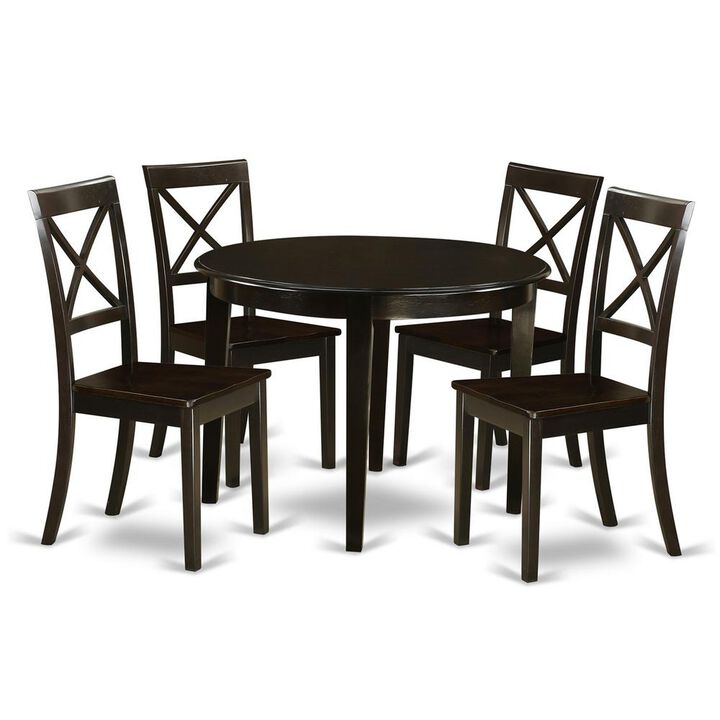 5 Pc small Kitchen Table set-round Table and 4 Kitchen Chairs