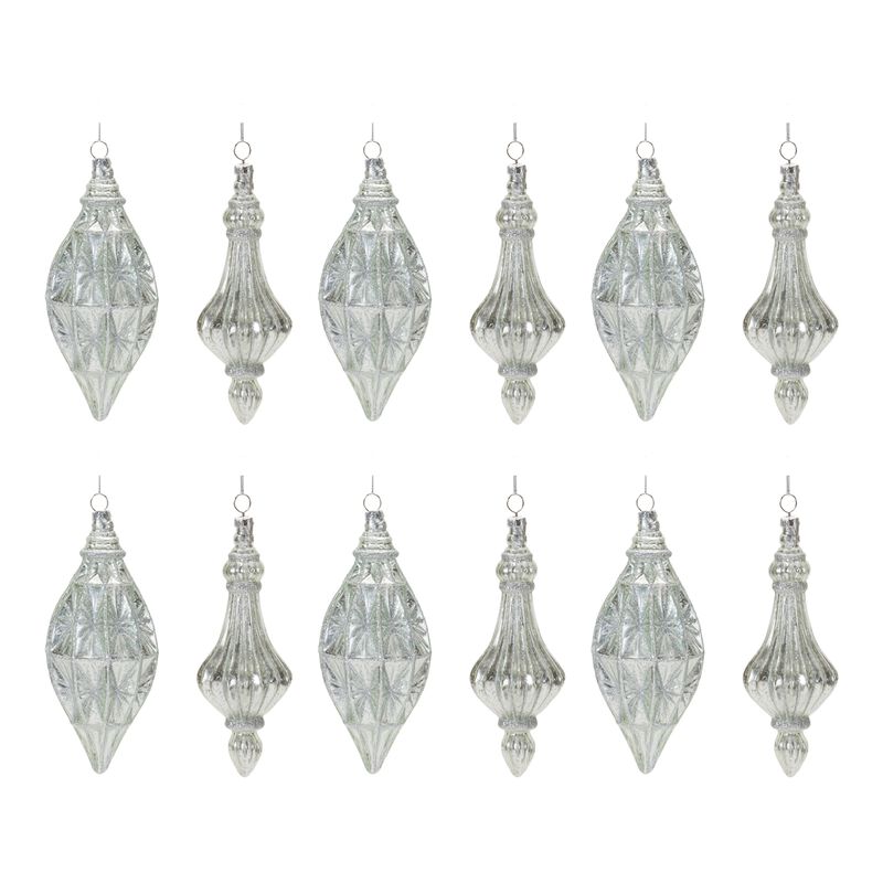 Drop Ornament (Set of 12) 6.75"H, 7"H Glass