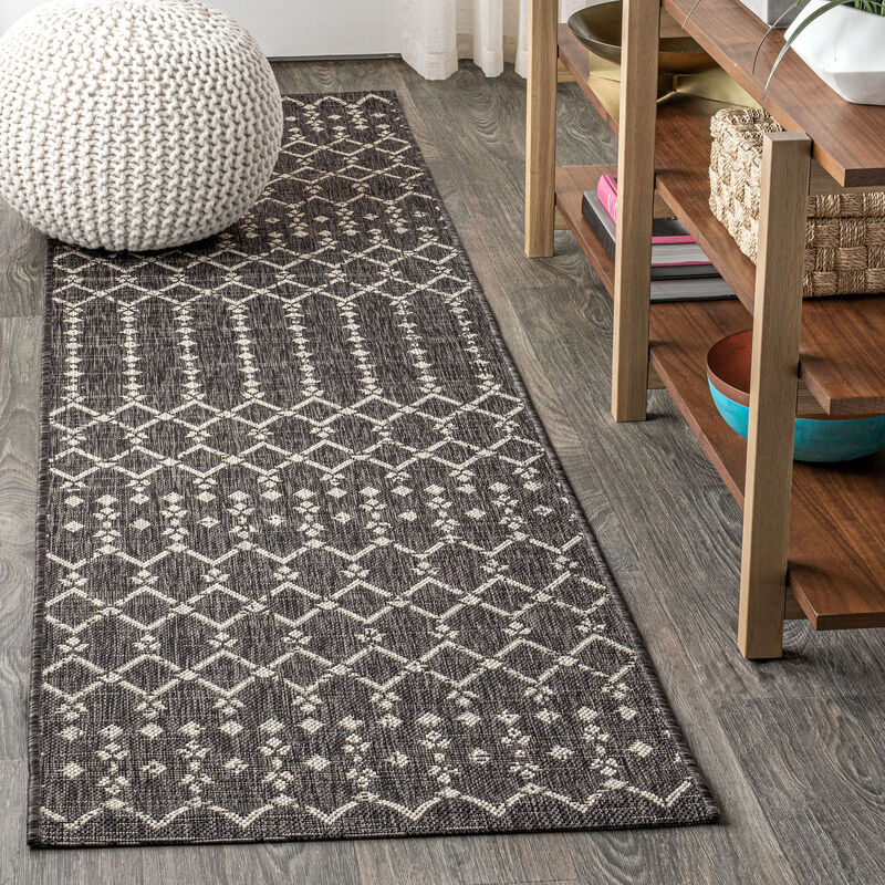 Ourika Moroccan Geometric Textured Weave Indoor/Outdoor Area Rug