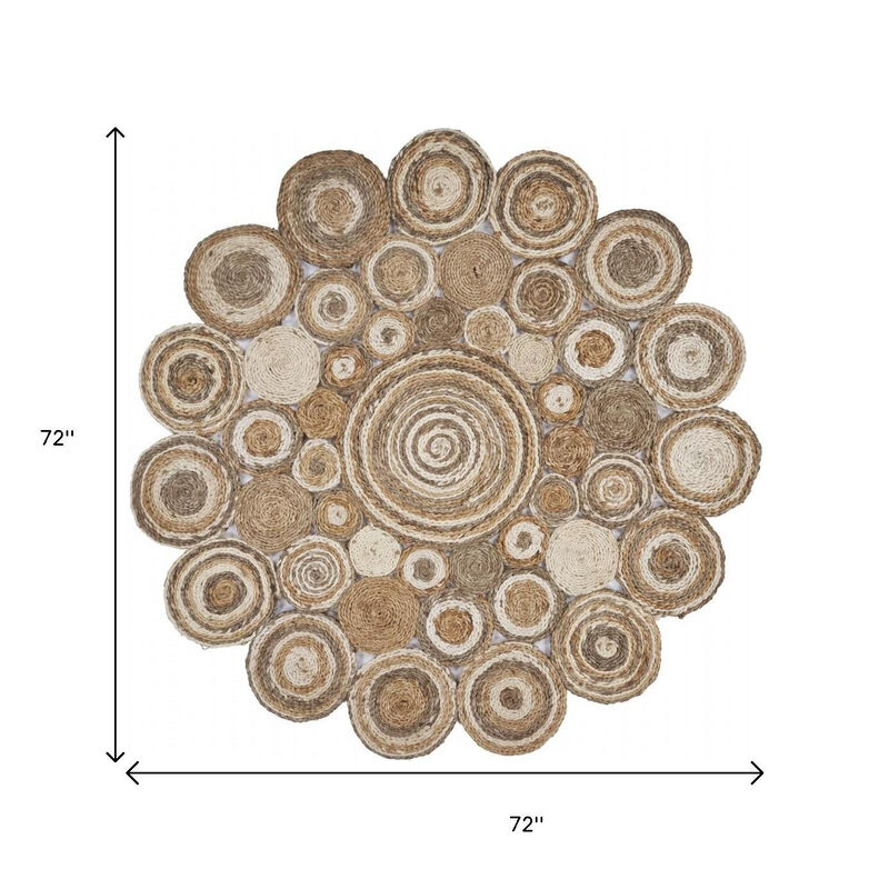 HomeRoots Jute Hand Braided Round Rug image number 3