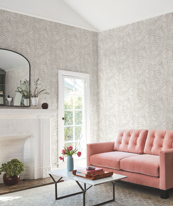 Oahu Fronds Cream & Off White Wallpaper