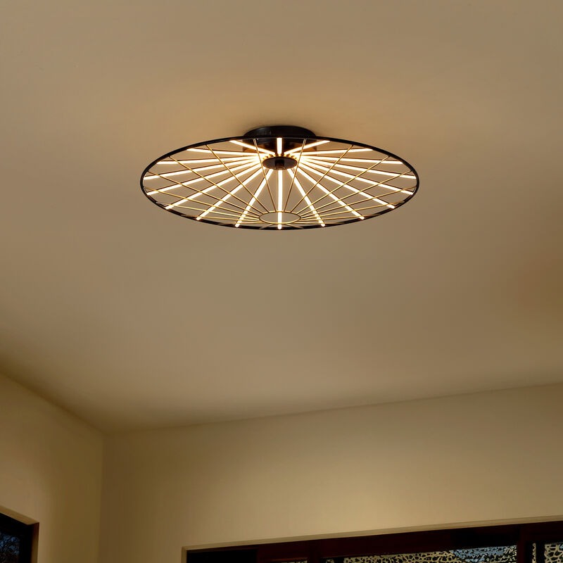 Anders Contemporary Scandinavian Dimmable Stripe UFO Integrated LED Flush Mount