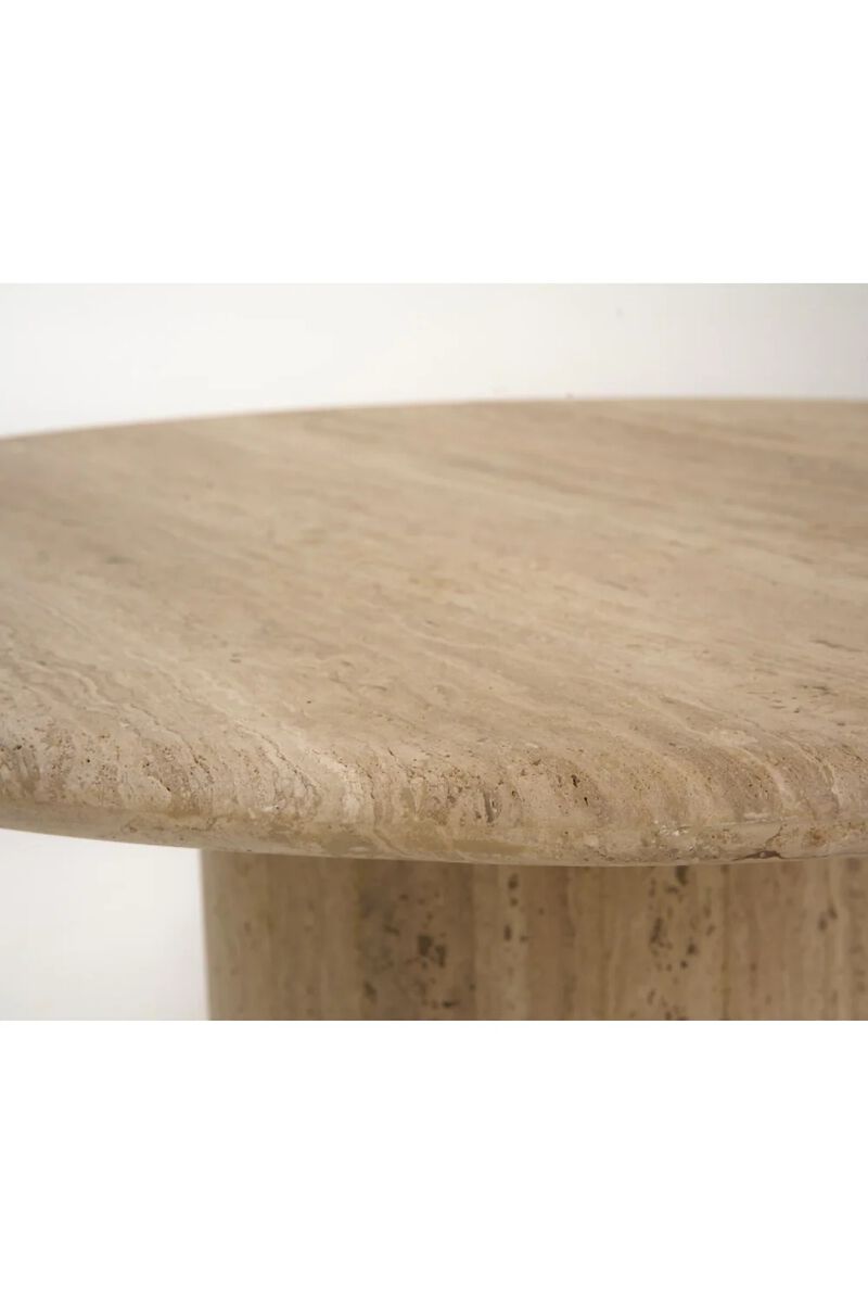 Travertine Marble Round Coffee Table | OROA Modern Lavaca image number 2