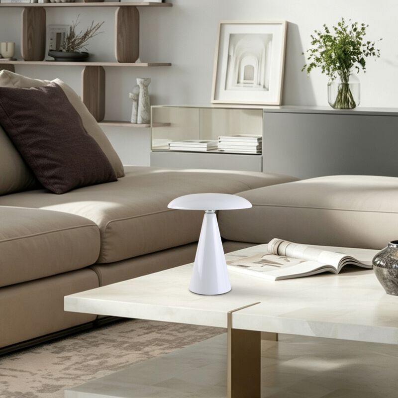 Beacon Lighting Kinoko II Cordless 2-in-1 Rechargeable LED Table & Wall Lamp, CCT Dimmable, Gloss image number 1