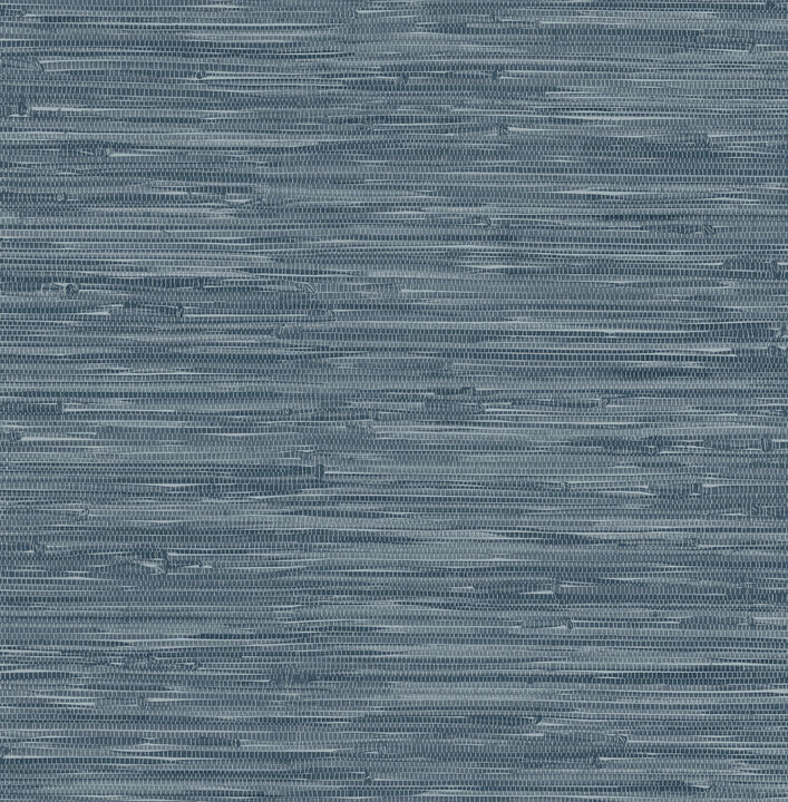 Exhale Indigo Woven Faux Grasscloth Wallpaper (Set of 2)