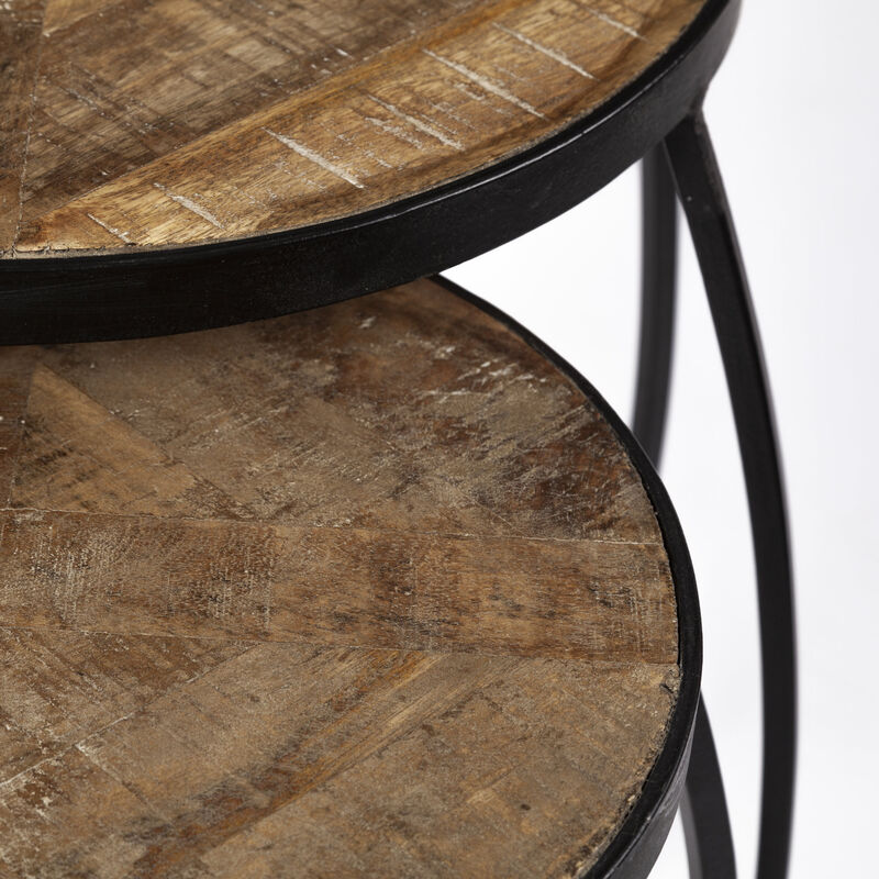 Solid Hardwood Round End Tables &ndash; Set of Two Elegant Designs
