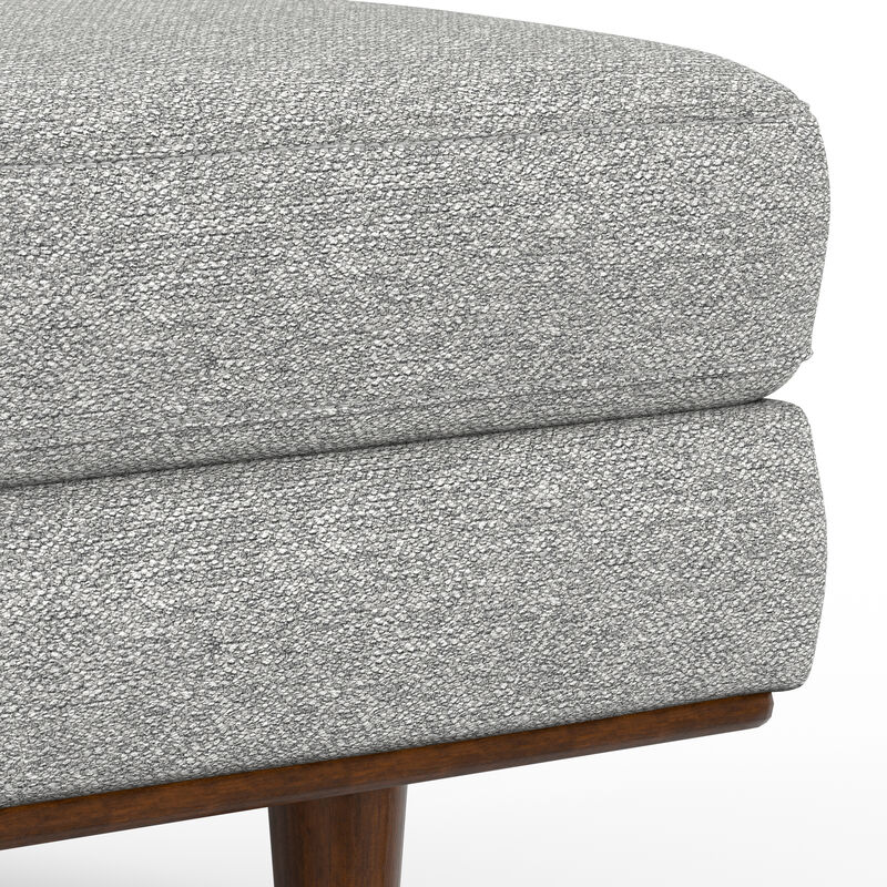 Morrison 49 inch Wide Mid-Century Modern Table Ottoman in Mist Grey Woven-Blend Fabric