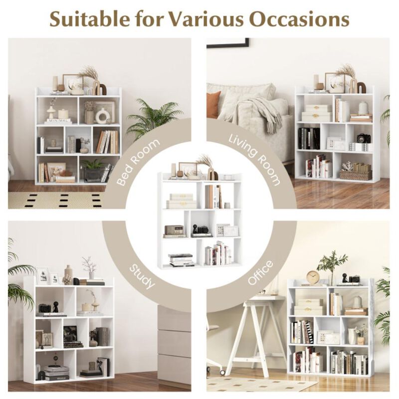 Hivvago 7 Cubes Open-back Bookshelf with Anti-Toppling Devices