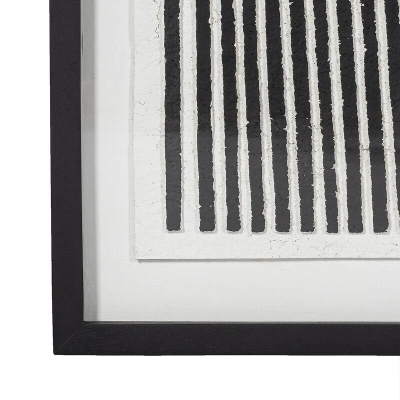 37x48" Paper Mache Wall Art Under Glass, Black/whi image number 3