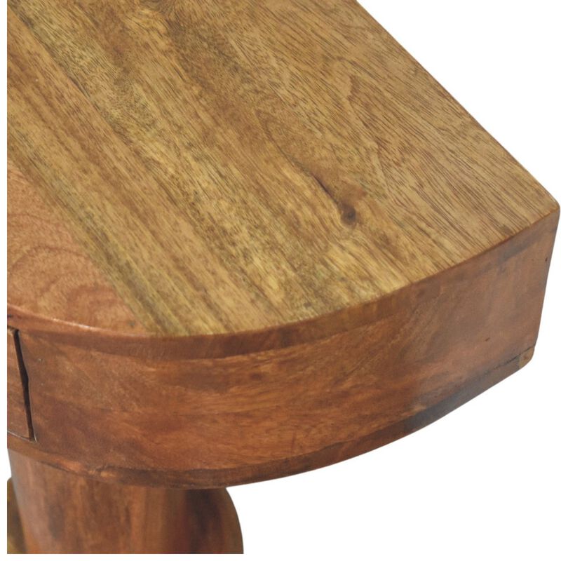 Artisan Furniture Solid Wood Pedestal Curved Bedside , Brown image number 5