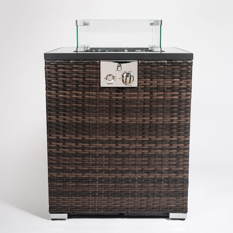 28 inch Outdoor Fire Pit Column, Propane Fire Column for Decor Gas Fire Pit Table Garden Corner Table with Fire