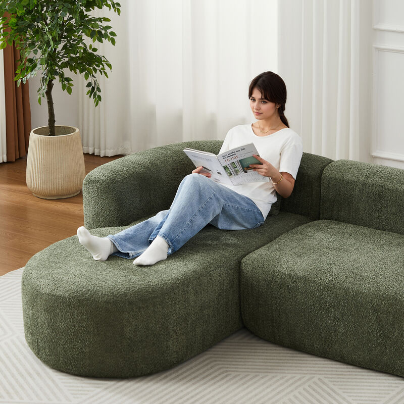 Rorvko Curved Chenille Sectional Sofa image number 6