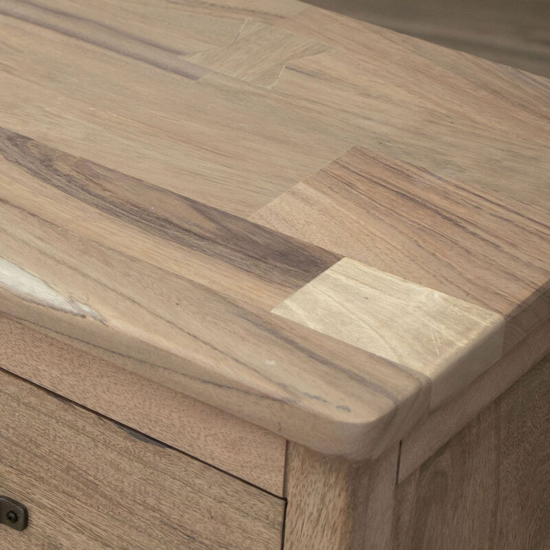 Umey 29 Inch Nightstand, Drawers, Metal Handles, Support Legs, Wood, Brown - Benzara