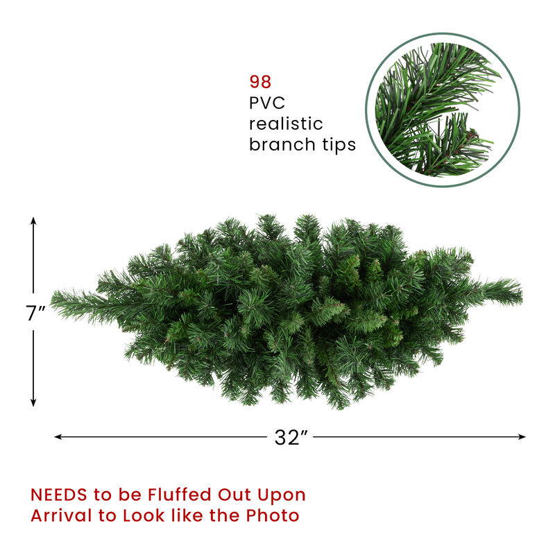 32" Green Lush Mixed Pine Artificial Christmas Swag - Unlit image number 3