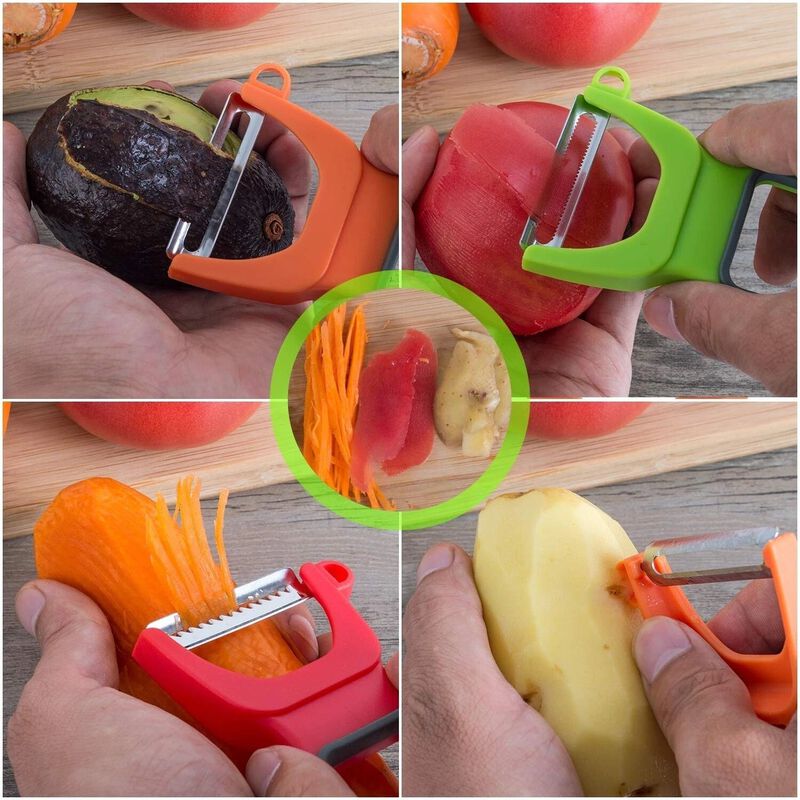 Pack of 3 Stainless Steel Vegetable Fruit Peelers image number 3