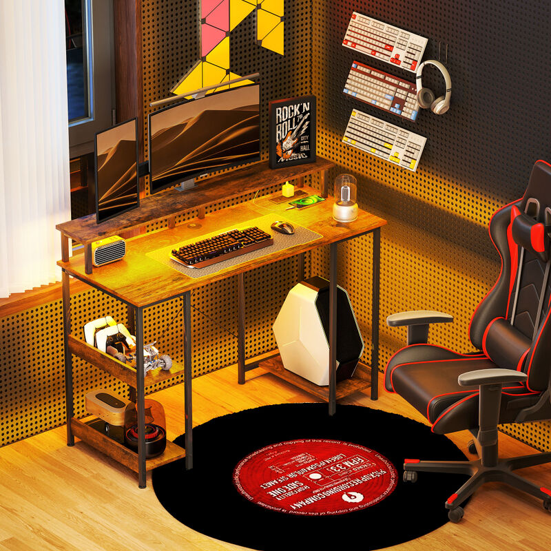 Modern Wooden Computer Desk with Spacious Work Surface for Home Office