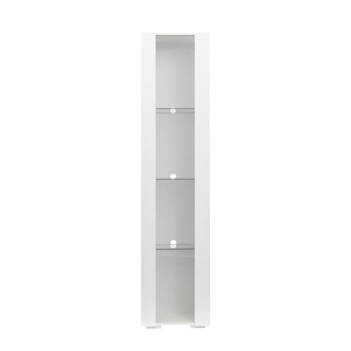 Side cabinet with aluminum strip lamp