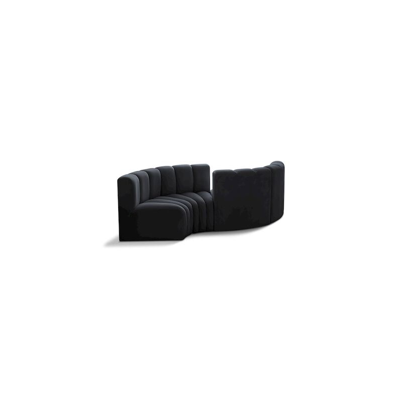 Meridian Furniture Arc Black Velvet Modular Sofa