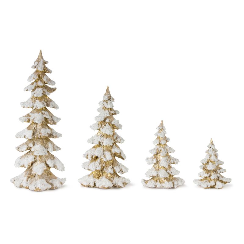 Set of 4 Trees for Cozy Christmas and Winter Home Decor