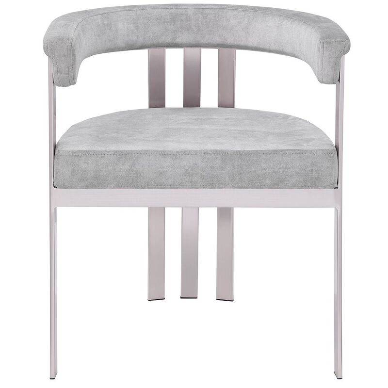 Meridian Furniture Marcello Grey Velvet Dining Chair, Set of 2