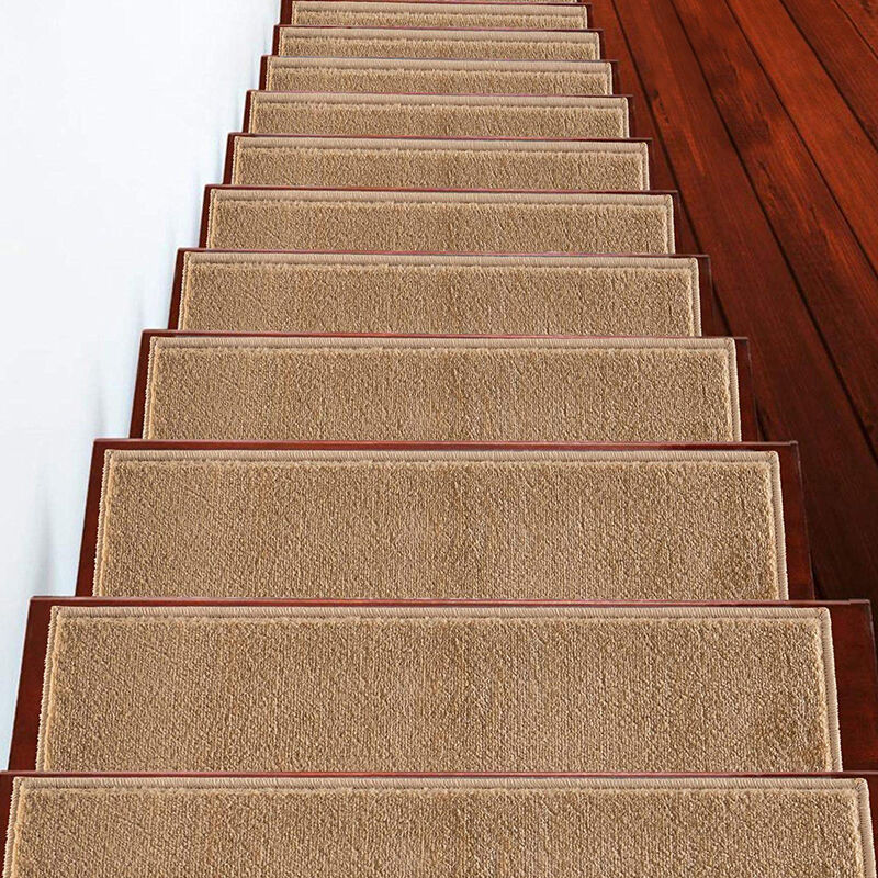 SUSSEXHOME Carpet Stair Treads Easy to Install with Double Adhesive Tape - Safe, 9" X 28" - Beige