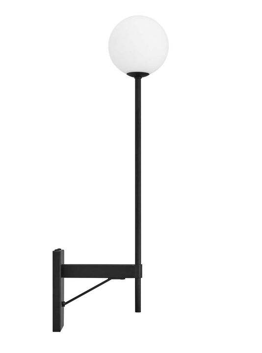 Modway EEI-6533-BLK Riva White Globe Wall Sconce, Black