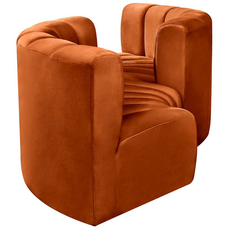 Meridian Furniture Arc Cognac Velvet Modular Sofa