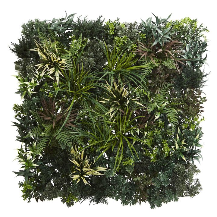 Nearly Natural 3-ft x 3-ft Greens & Fern Artificial Living Wall UV Resist (Indoor/Outdoor)